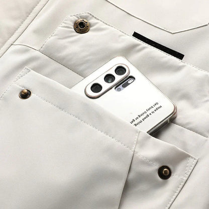 Men's jackets made of water-repellent material with checked lining