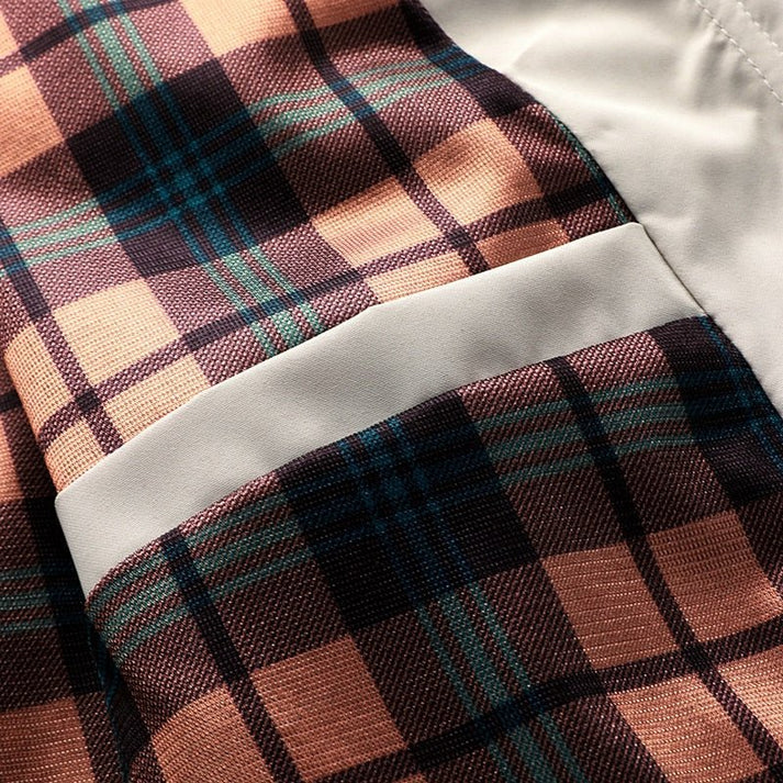Men's jackets made of water-repellent material with checked lining