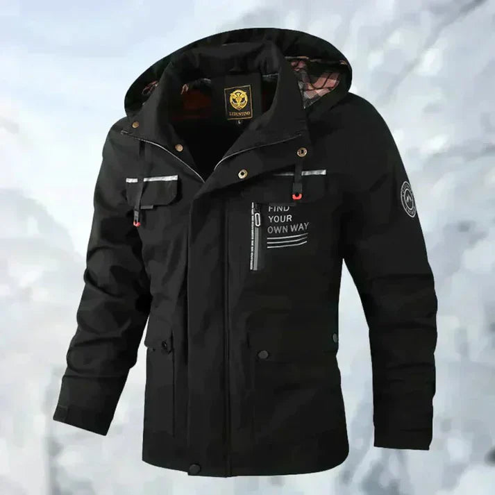 Men's jackets made of water-repellent material with checked lining