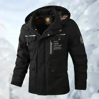 Men's jackets made of water-repellent material with checked lining