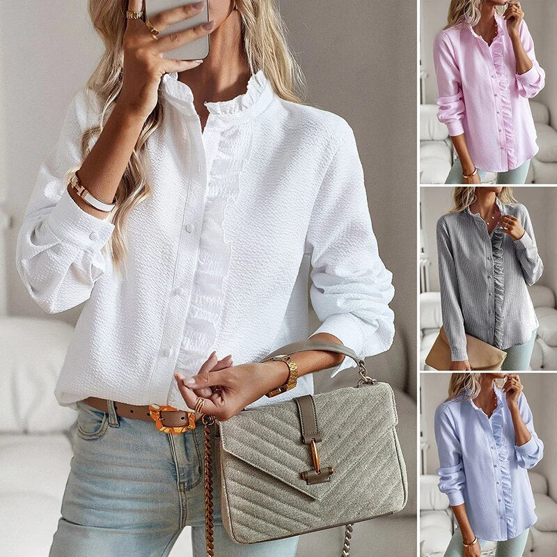 Designed elegant long sleeve blouse