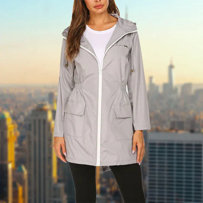 Waterproof women's outdoor rain jacket