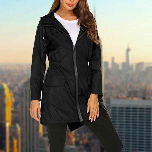 Waterproof women's outdoor rain jacket