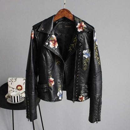 Floralyn leather jacket