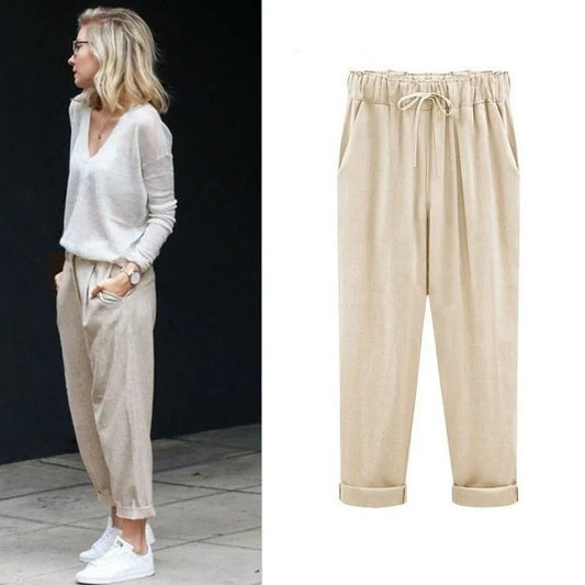 Cotton linen trousers