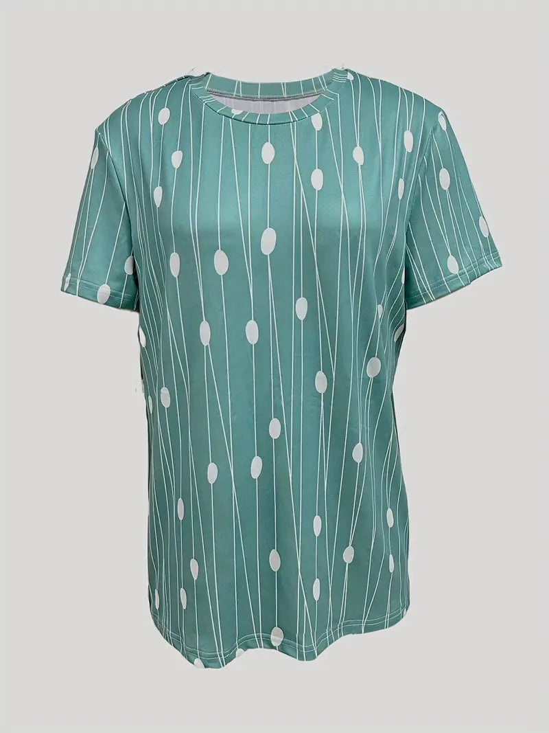 Mary – crew neck t-shirt with polka dot print