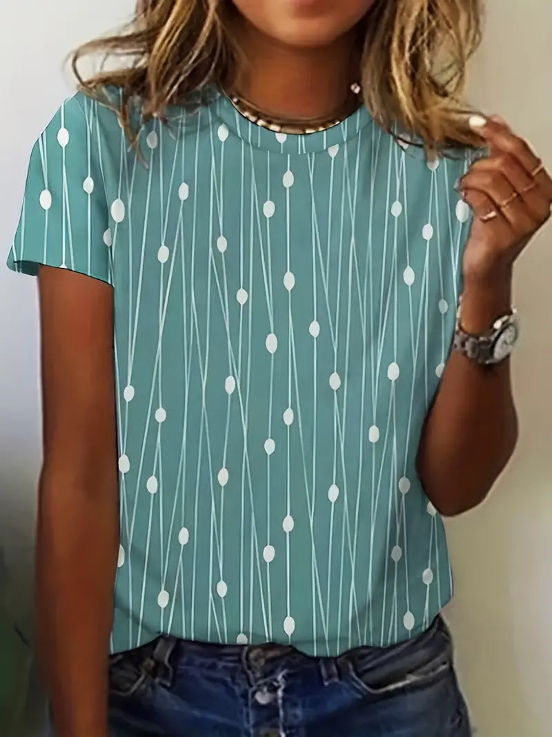 Mary – crew neck t-shirt with polka dot print